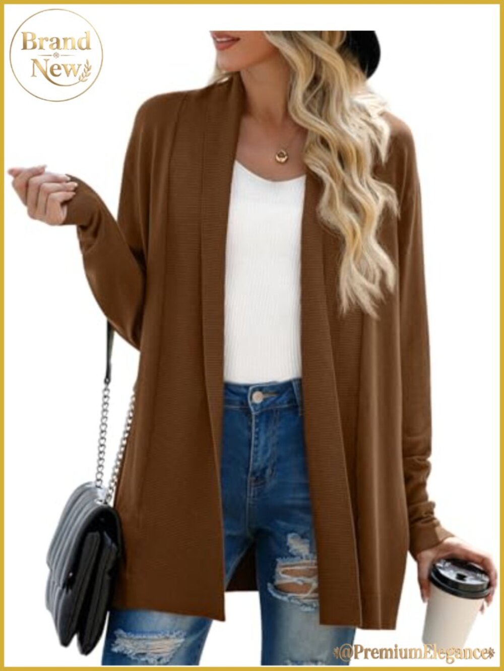 Women's Open Front Lightweight Knit Cardigan Sweater Rayon Blend